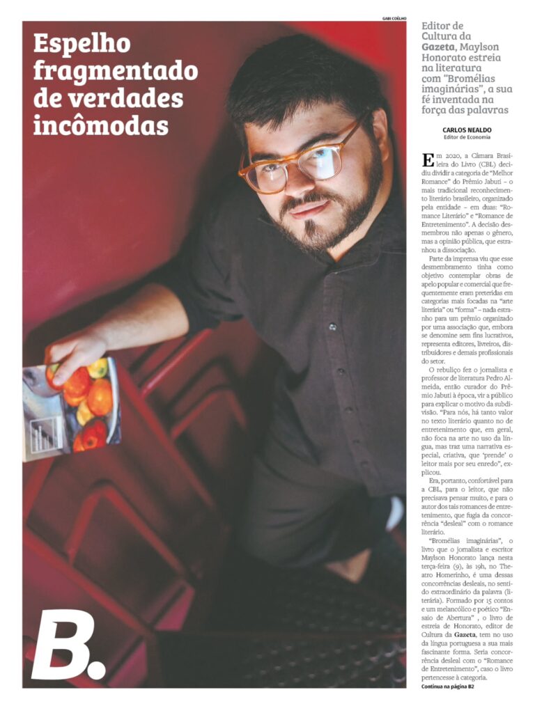 Reportagem de Carlos Nealdo, jornalista e escritor alagoano, para a Gazeta de Alagoas, analisa obra de Maylson Honorato, autor de Bromélias Imaginárias